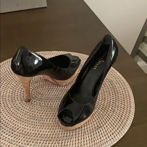 Patton black leather heels